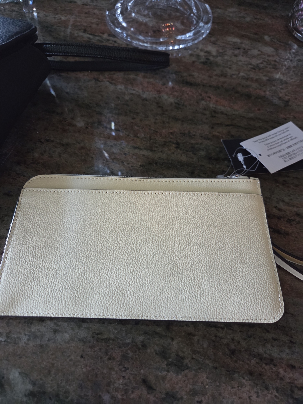 kate spade Black Leather Shoulder Bag with Soft Yellow Floral Wristlet - Picture 10 of 13